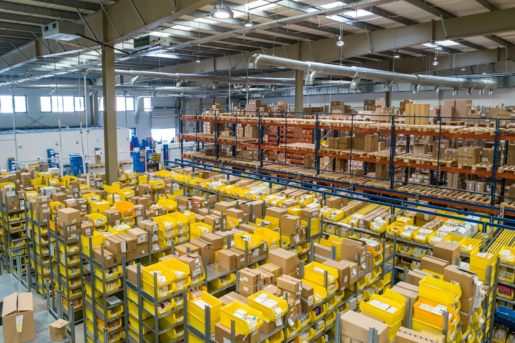 Secured warehouse interior